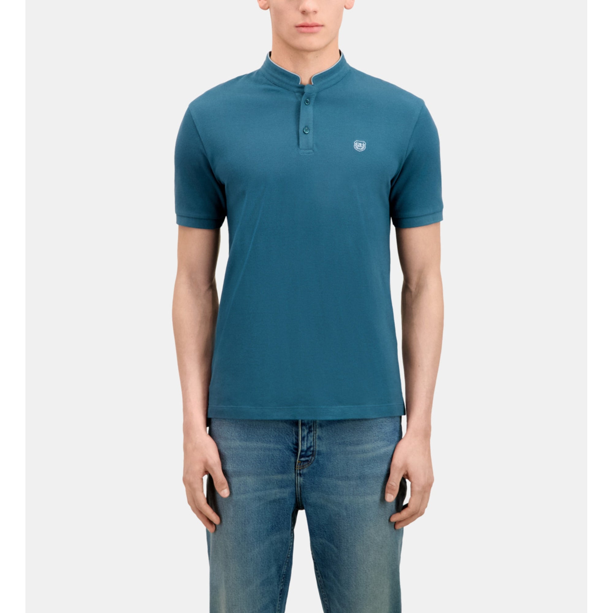 Deep Cotton Polo T-Shirt | Men | Blue Petrol