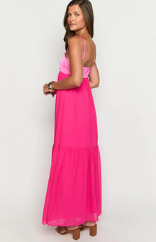 Dekota Contrast Maxi Dress | Hot Pink