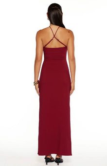 Del Mar Crepe Formal Maxi Dress | Burgundy