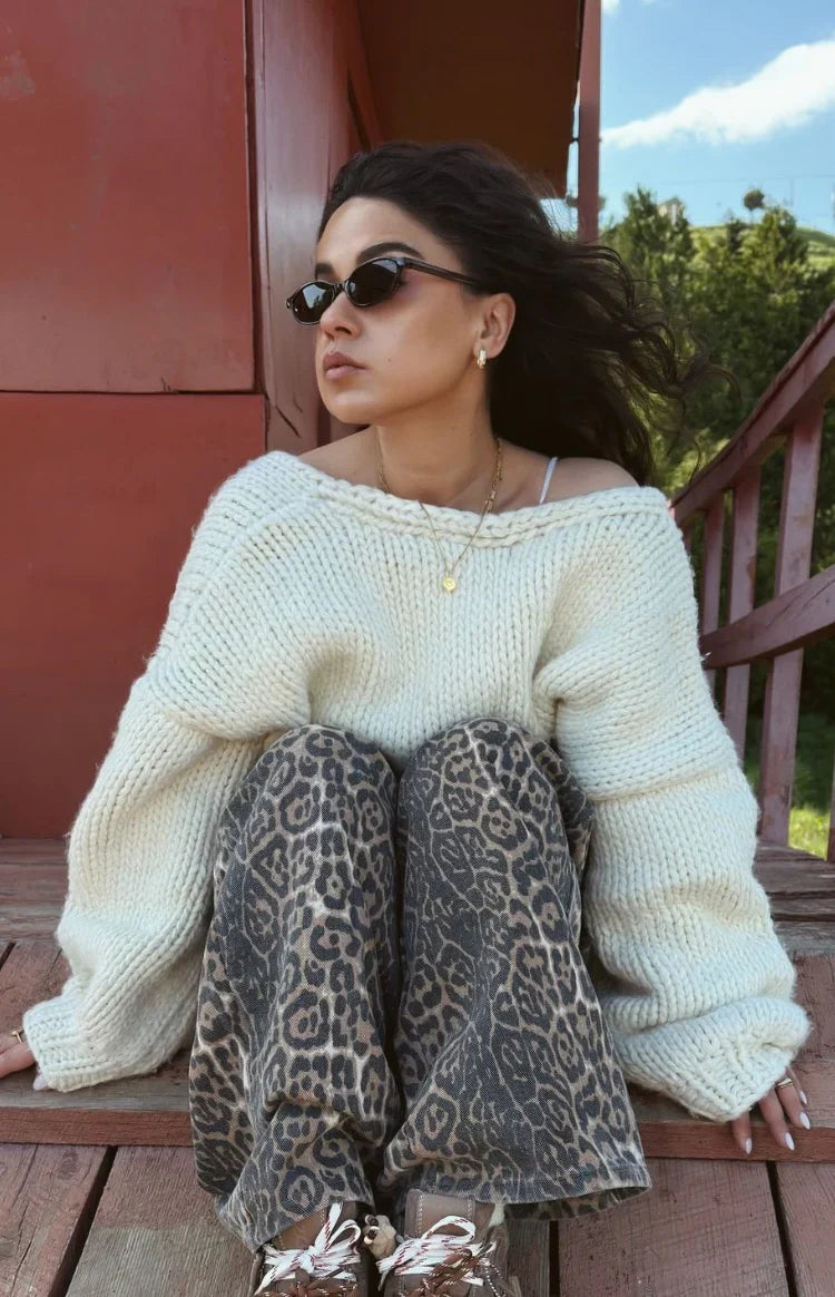 Delvey Chunky Knit Sweater | Cream