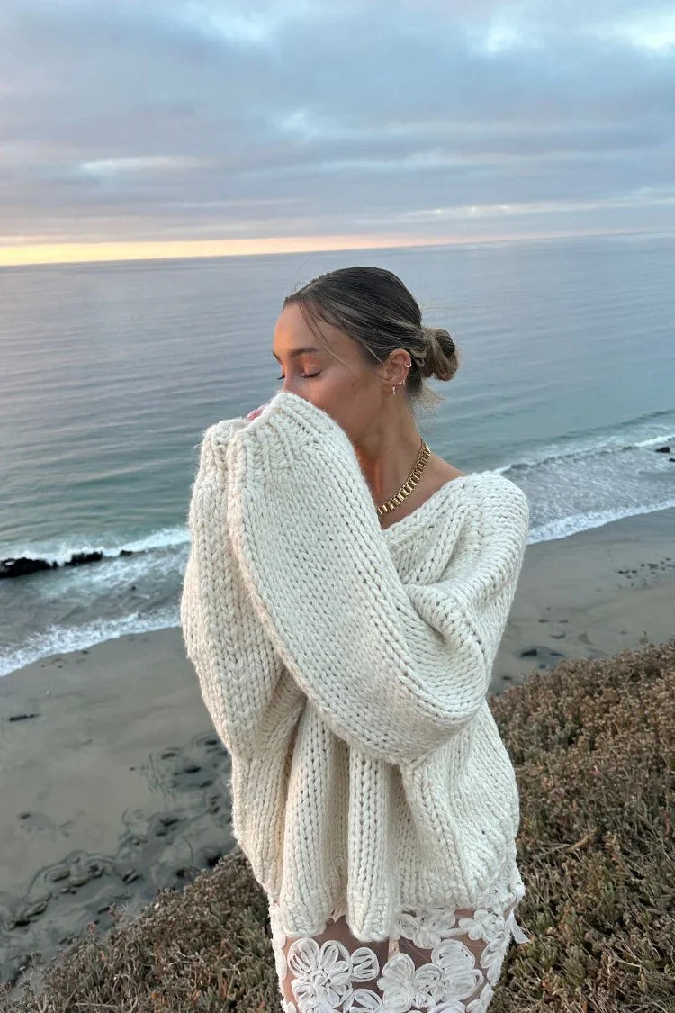 Delvey Chunky Knit Sweater | Cream