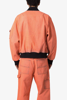 Denim Bomber Jacket | Orange