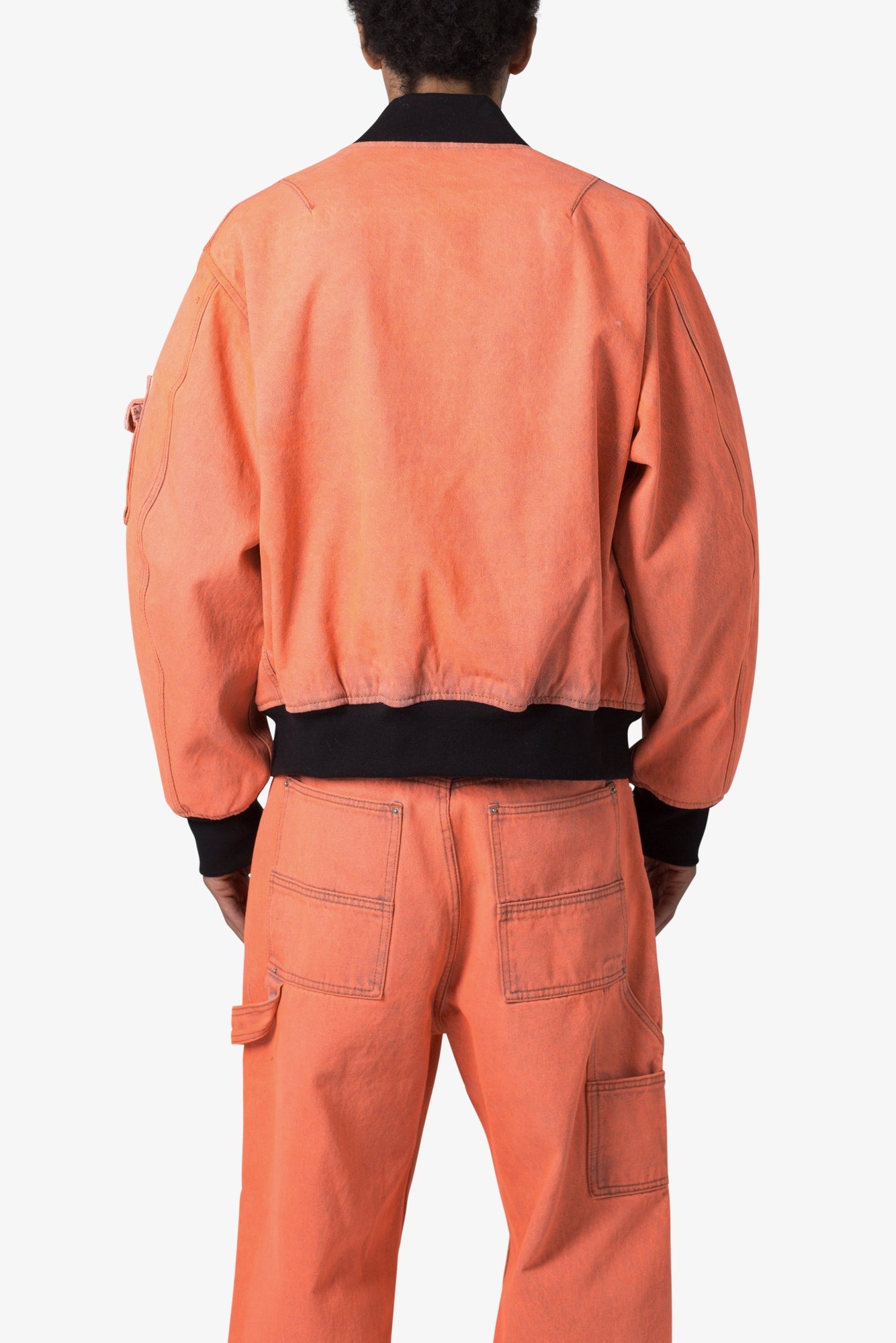 Denim Bomber Jacket | Orange