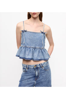 Denim Strap Top | Mid Blue Stone