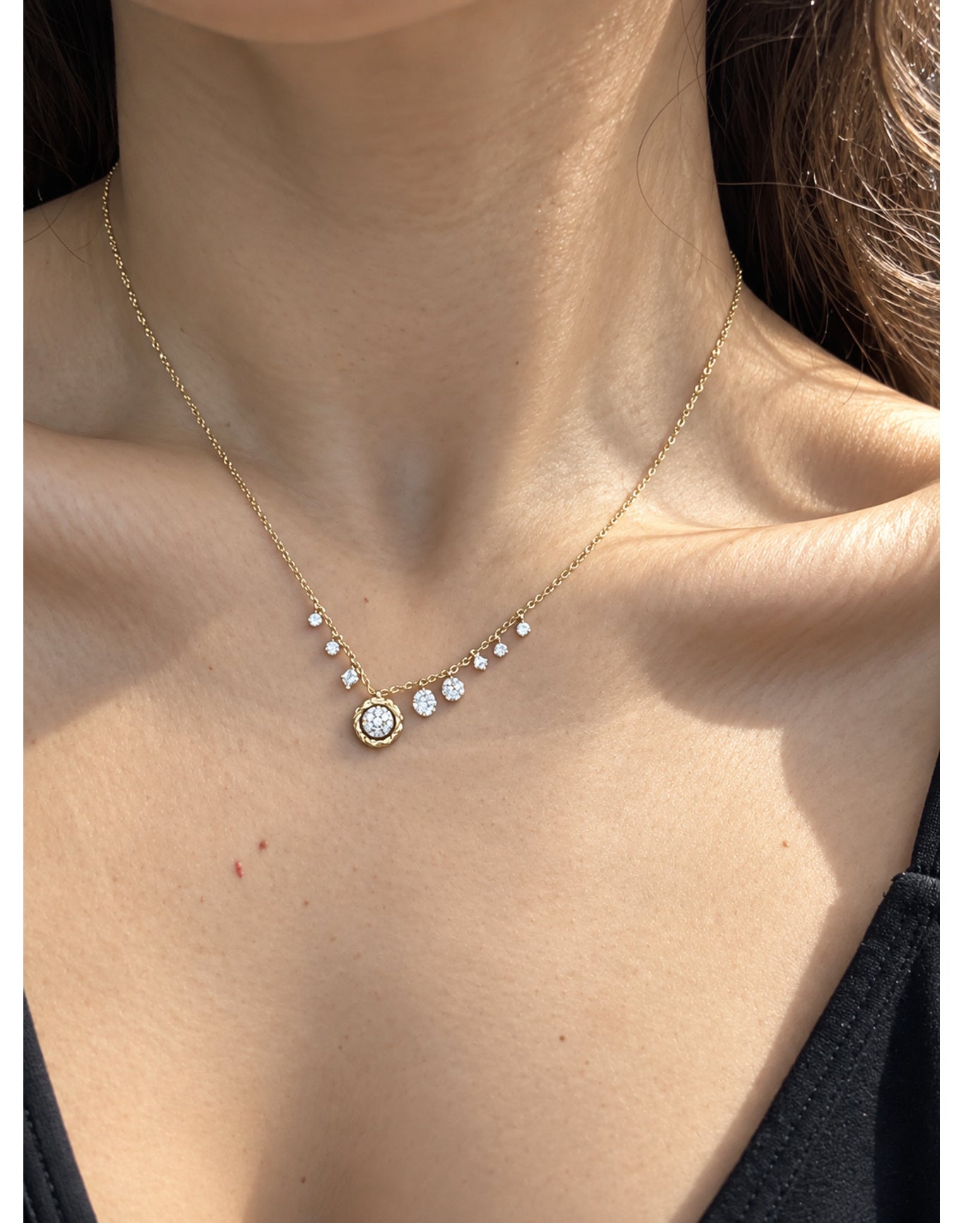 Diamond Constellation Necklace | 14K Yellow And White Gold