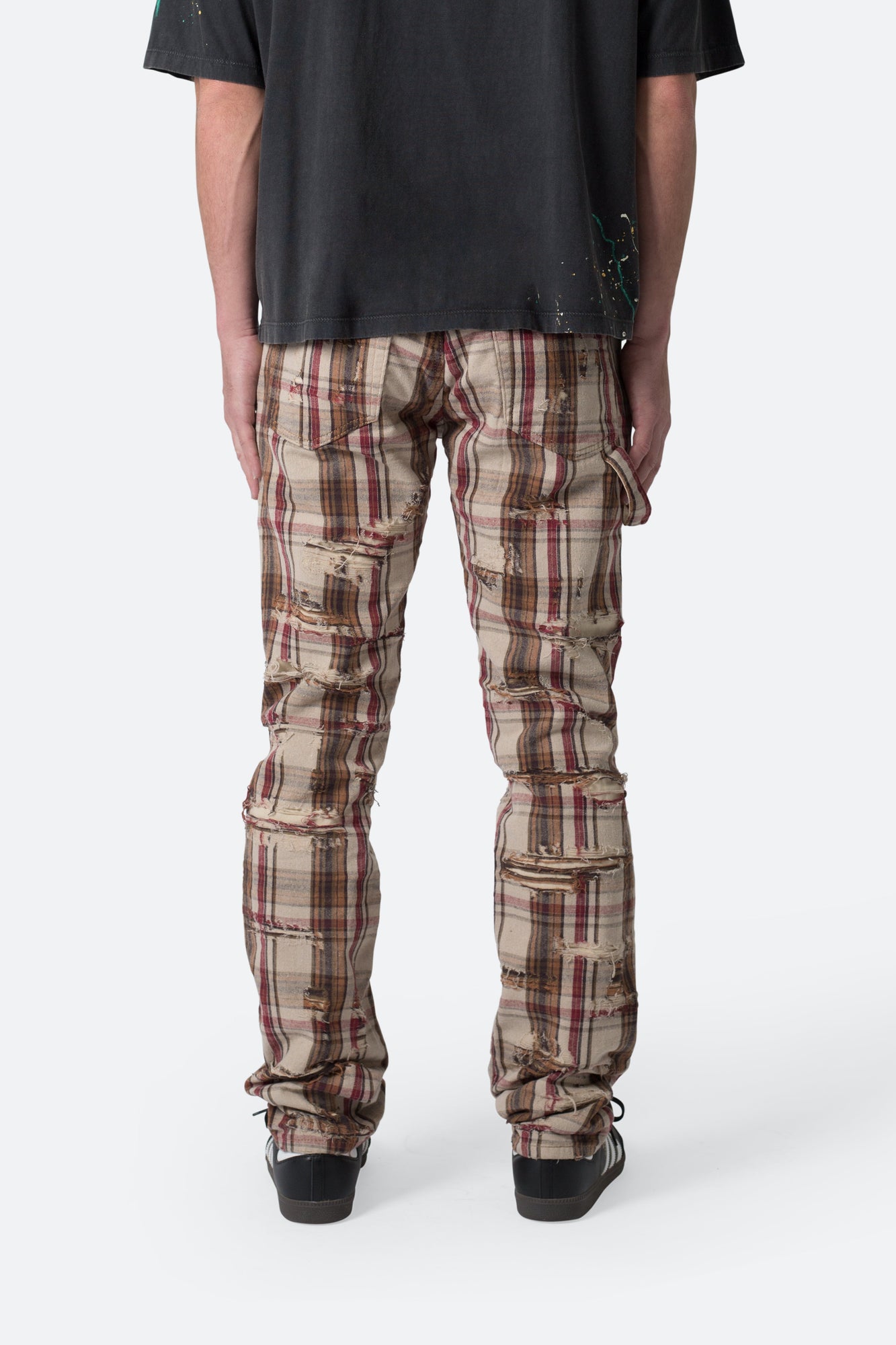 Distressed Plaid Pants | Multi