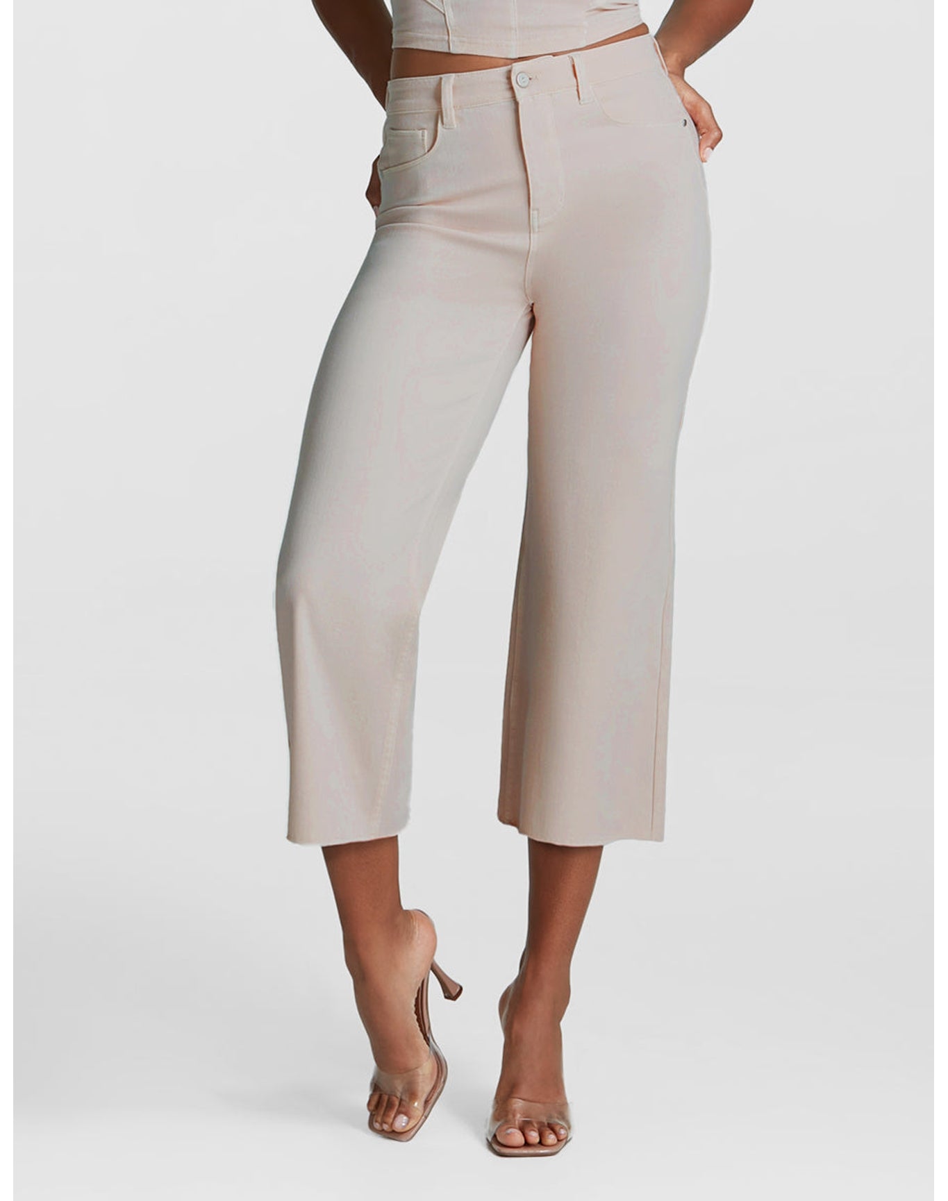 Do It All Denim High-Rise Cropped Wide Leg | Porcelain