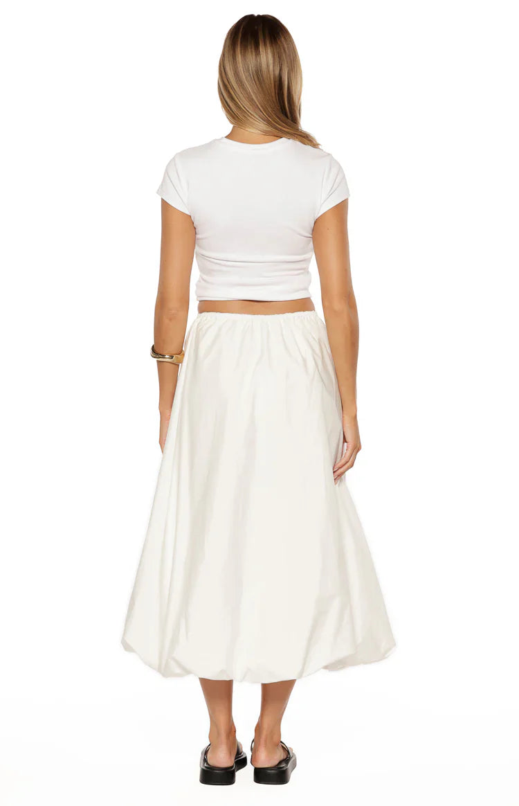 Dorothy Bubble Hem Skirt | White