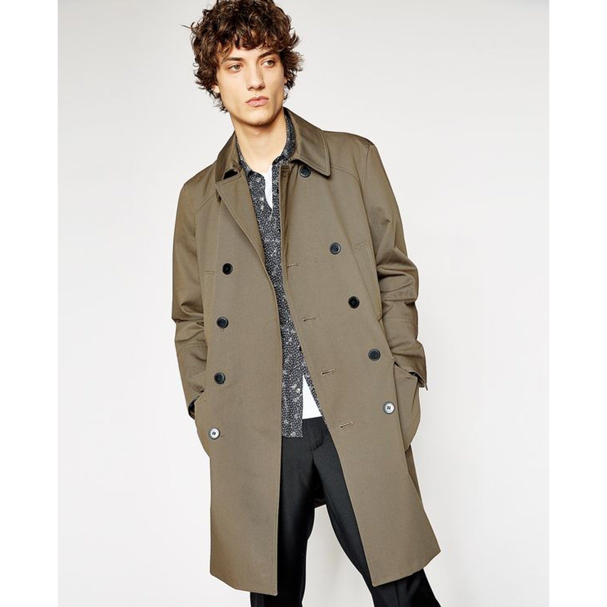 Double-Breasted Trench Coat | Men | Camel