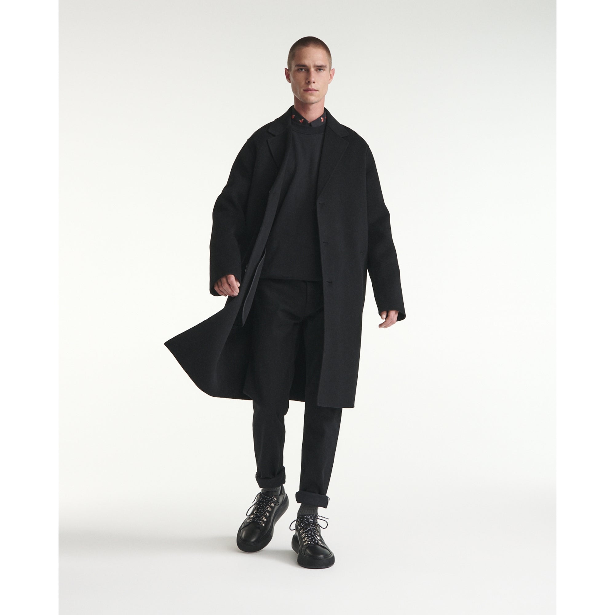 Double-Faced Wool Coat | Men | Black