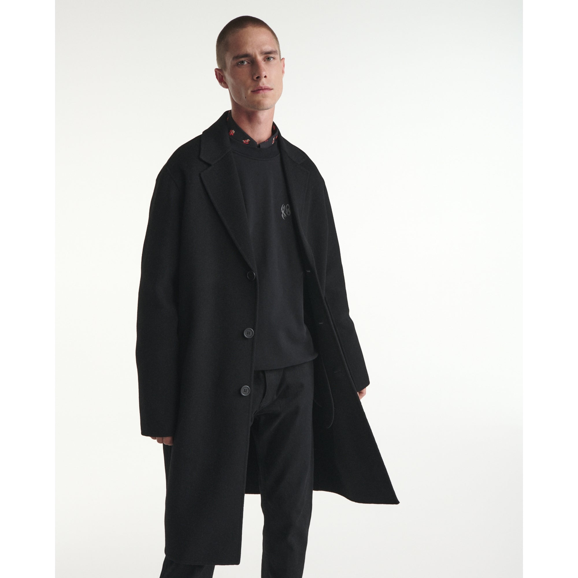 Double-Faced Wool Coat | Men | Black