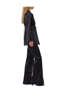 Double Satin Tiestring Blazer | Black