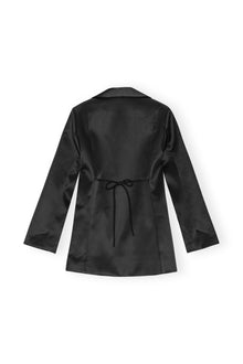 Double Satin Tiestring Blazer | Black