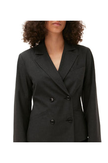 Drapey Melange Fitted Blazer | Phantom