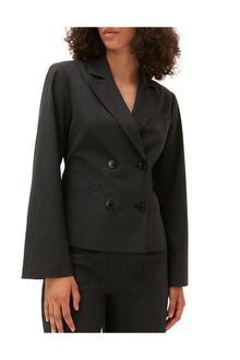 Drapey Melange Fitted Blazer | Phantom