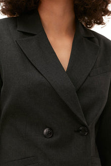 Drapey Melange Fitted Blazer | Phantom
