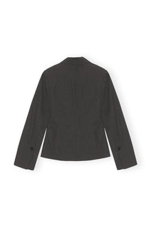 Drapey Melange Fitted Blazer | Phantom
