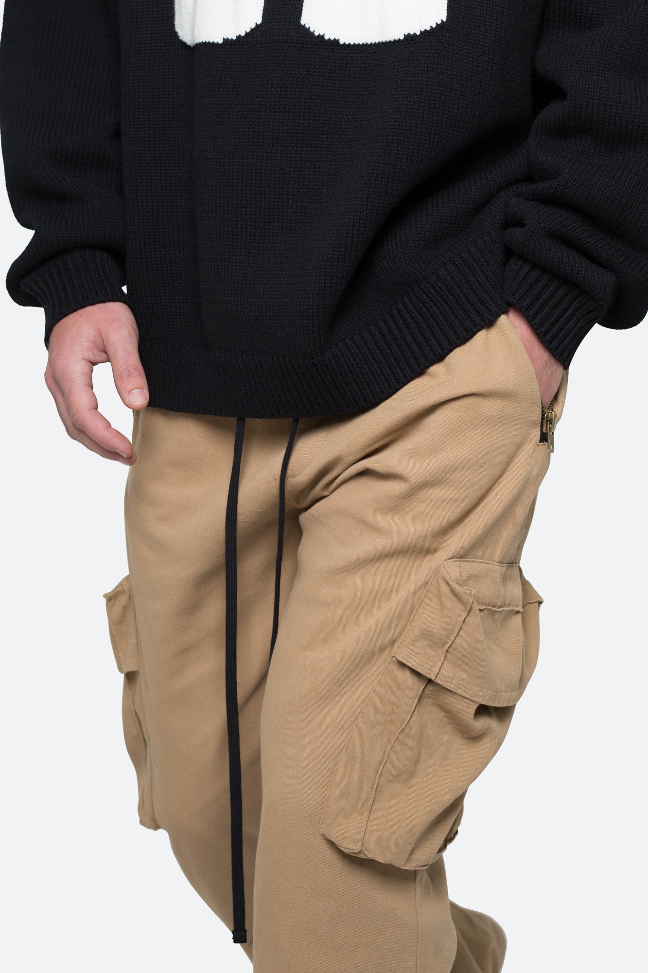 Drawcord Flare Cargo Pants | Khaki