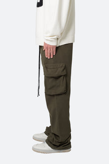 Drawcord Flare Cargo Pants | Olive