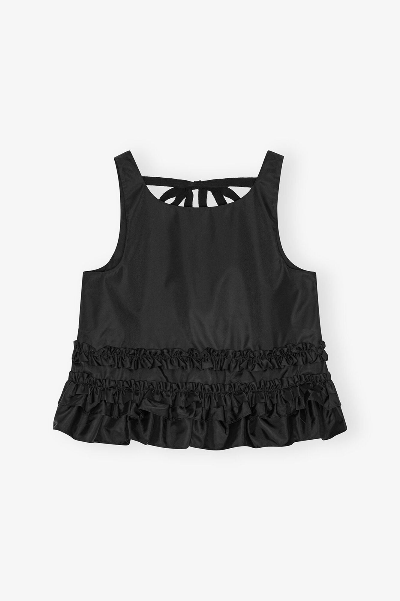 Duchesse Nylon Frill Top | Black