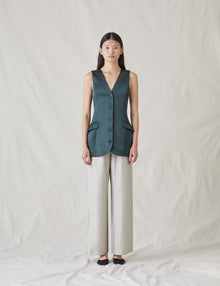 Womens | The Duchess Satin Vest | Emerald