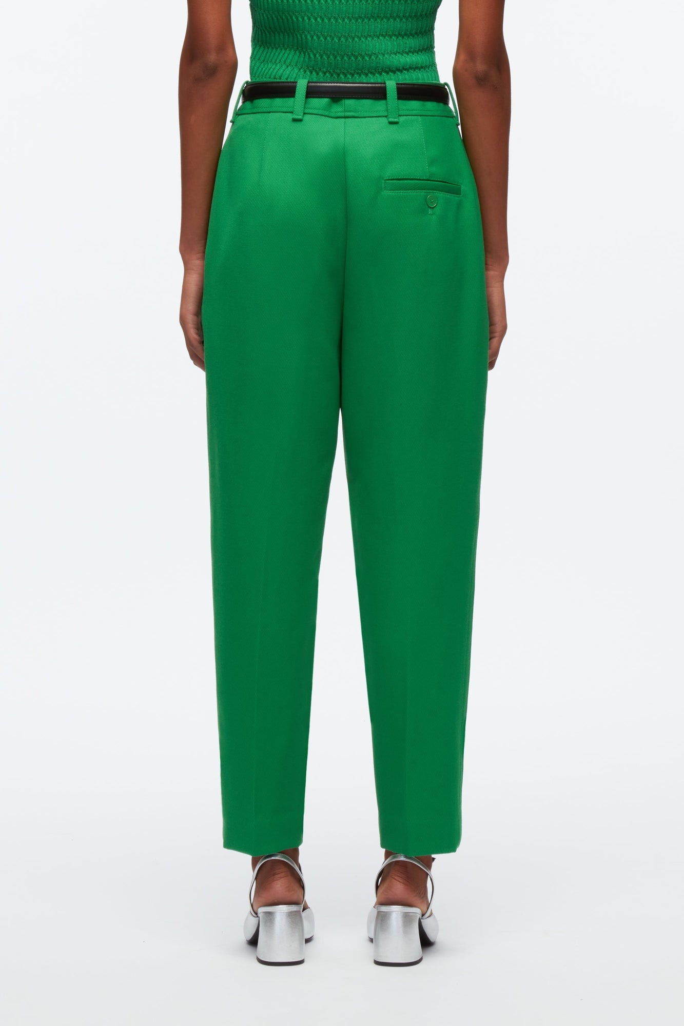 Cavalry Twill Carrot Trousers | Kelly Green