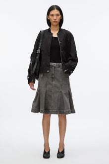 Zip Cocoon Back Bomber Jacket | Black