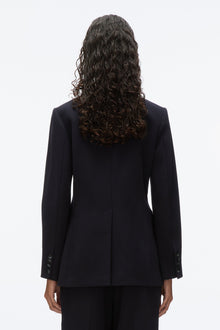 Layered Blazer with Tie Belt | Midnight