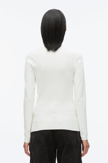 Compact Rib Long Sleeve Tee | Ivory