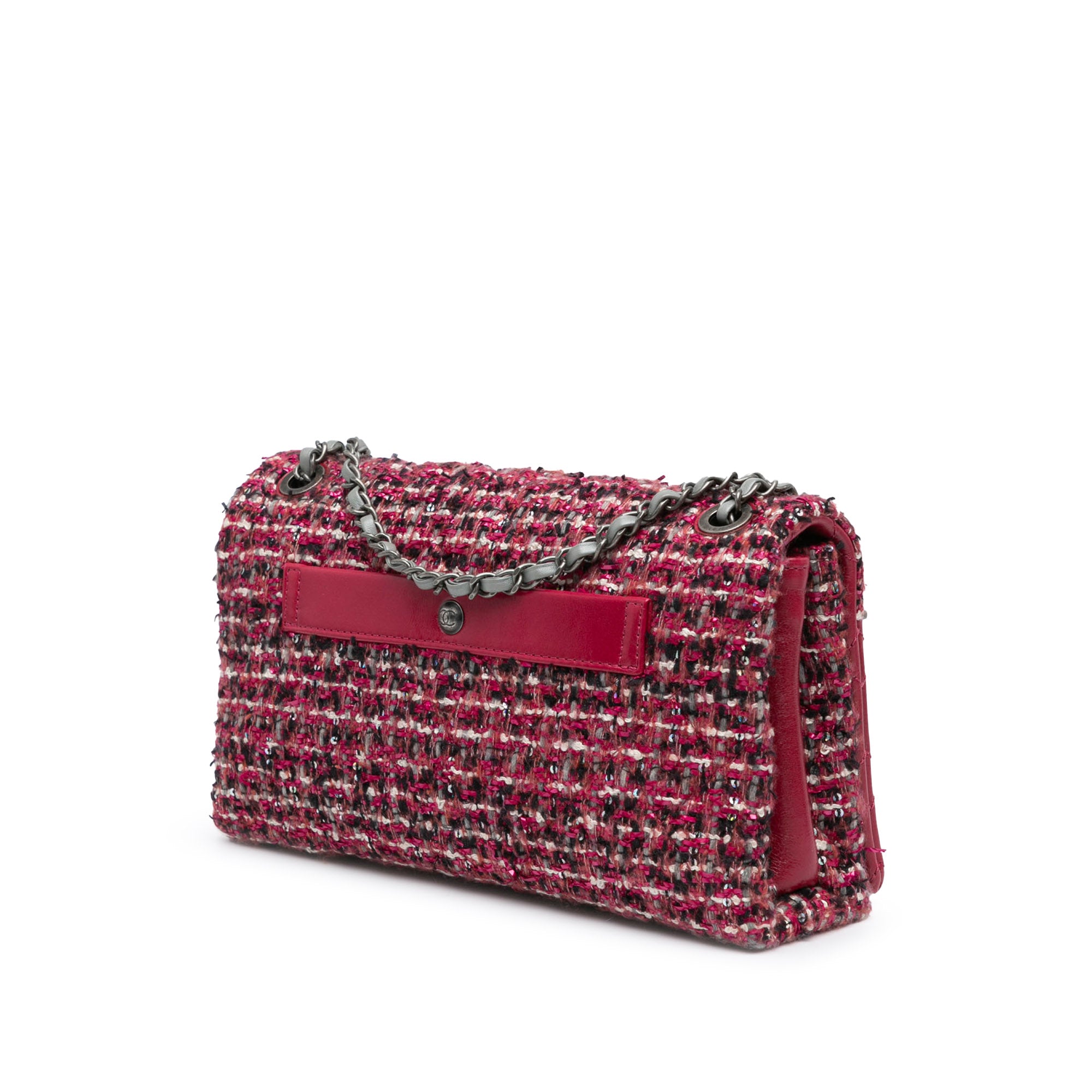 Chanel | Pre-Owned CC Lambskin and Tweed Flap | Red