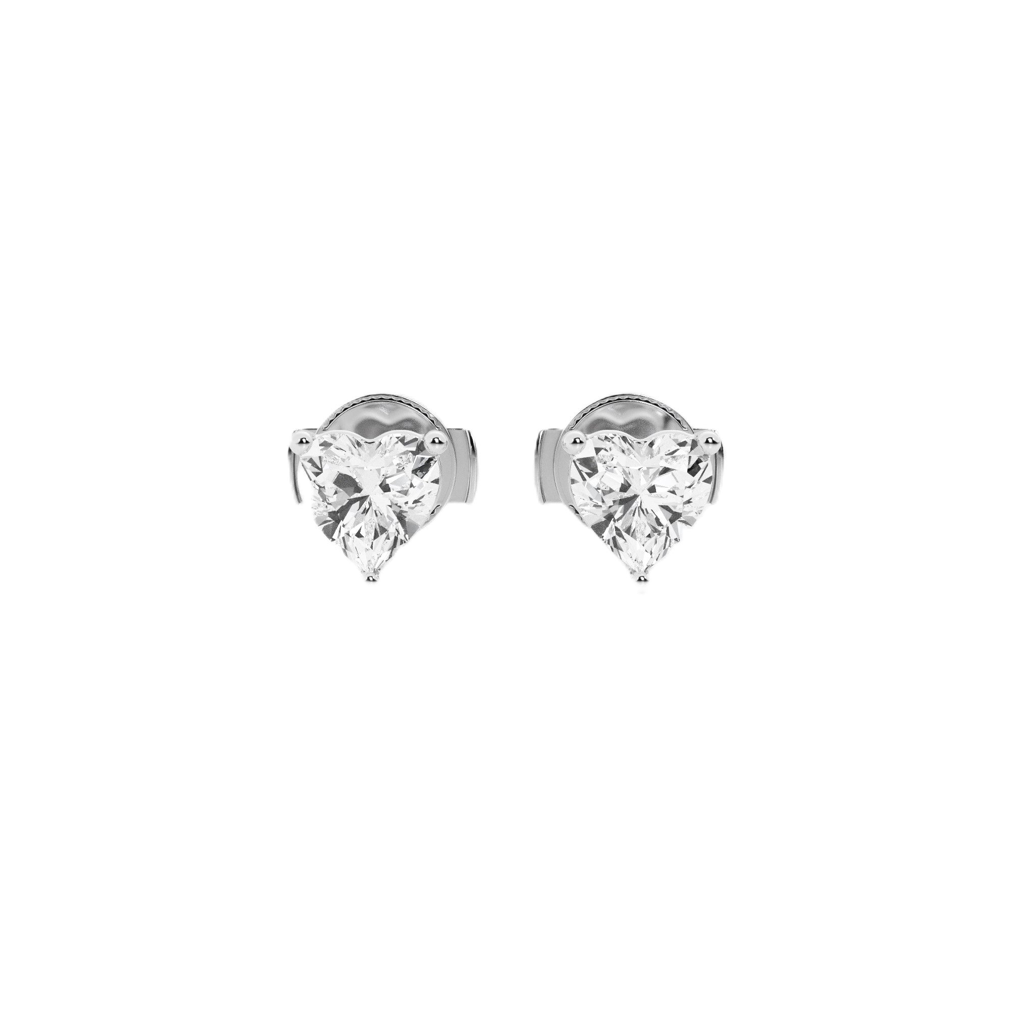 0.99 CT Heart Lab-Grown Diamond | Stud Earrings | 14K White Gold | G Color | VS-SI Clarity