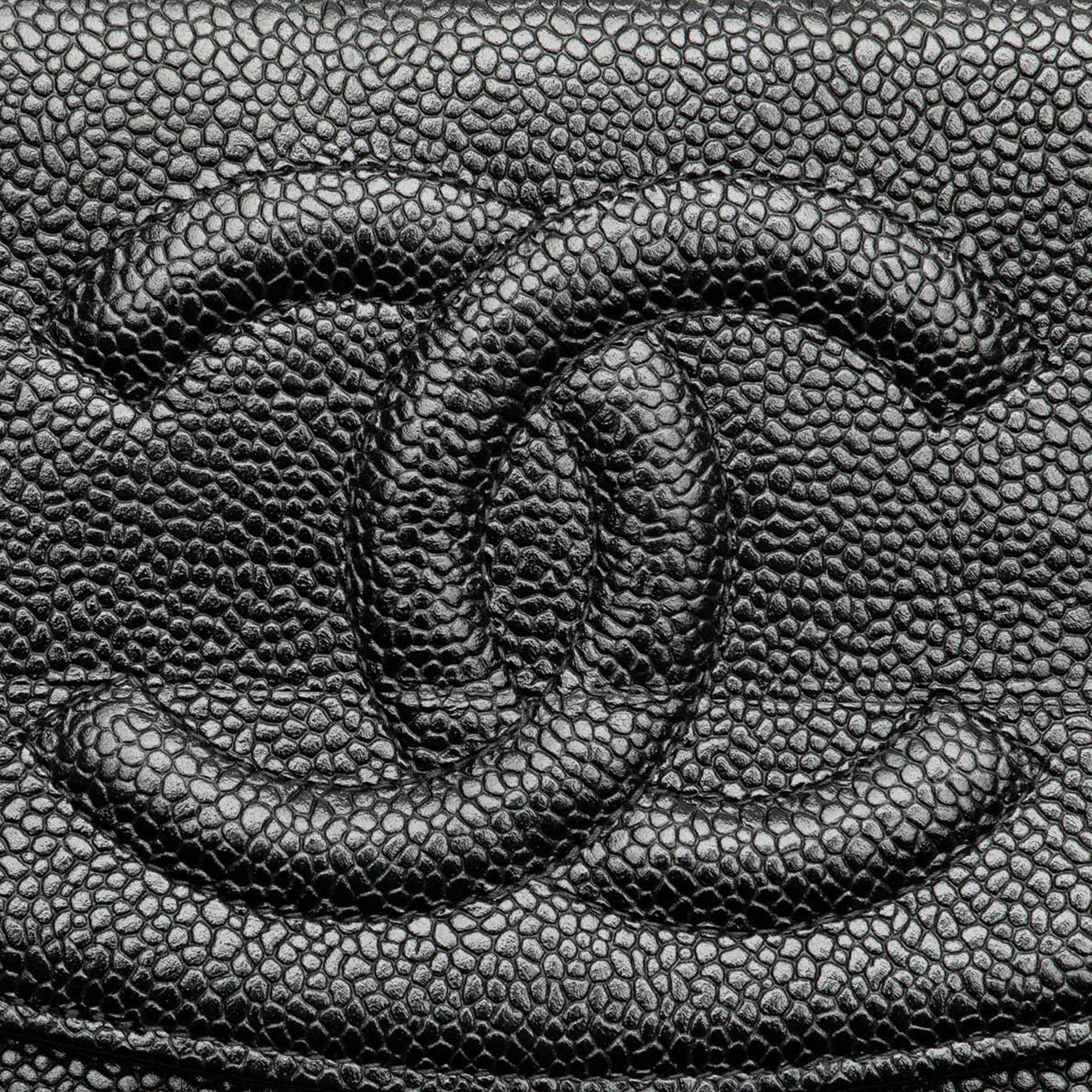 Chanel | Pre-Owned CC Caviar Wallet on Chain | Black