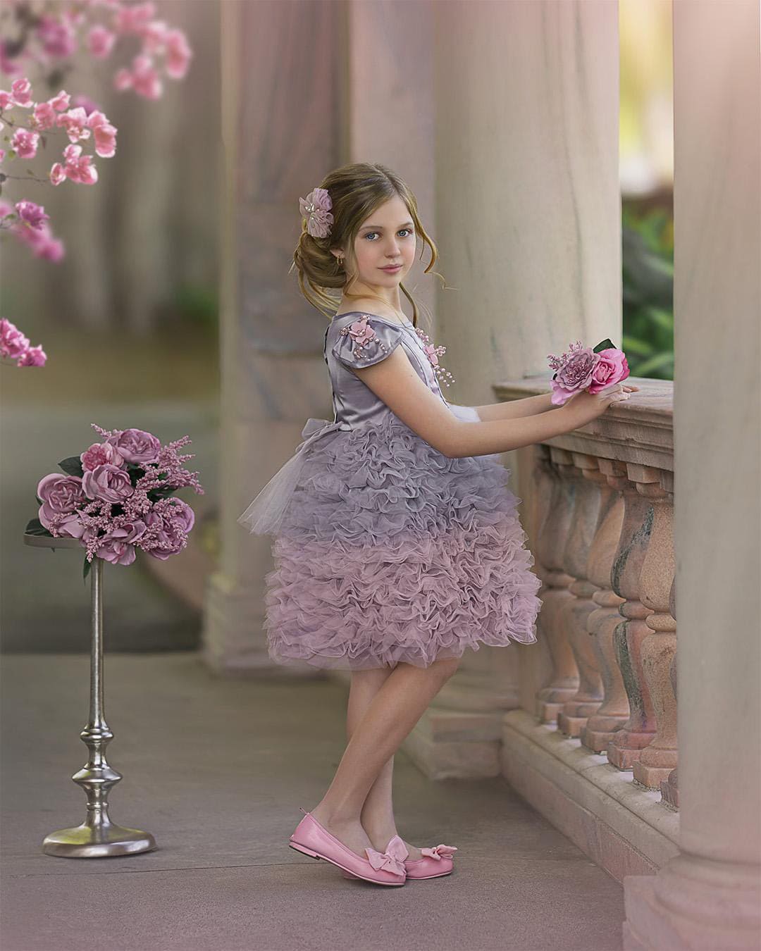 Baby Girls | Mia and Ombré Cupcake Tulle Dress | Grey & Pink