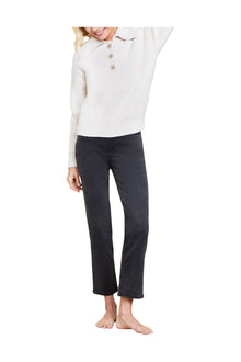 Womens | Cozychic Button Pullover | Heathered Stone/Cream