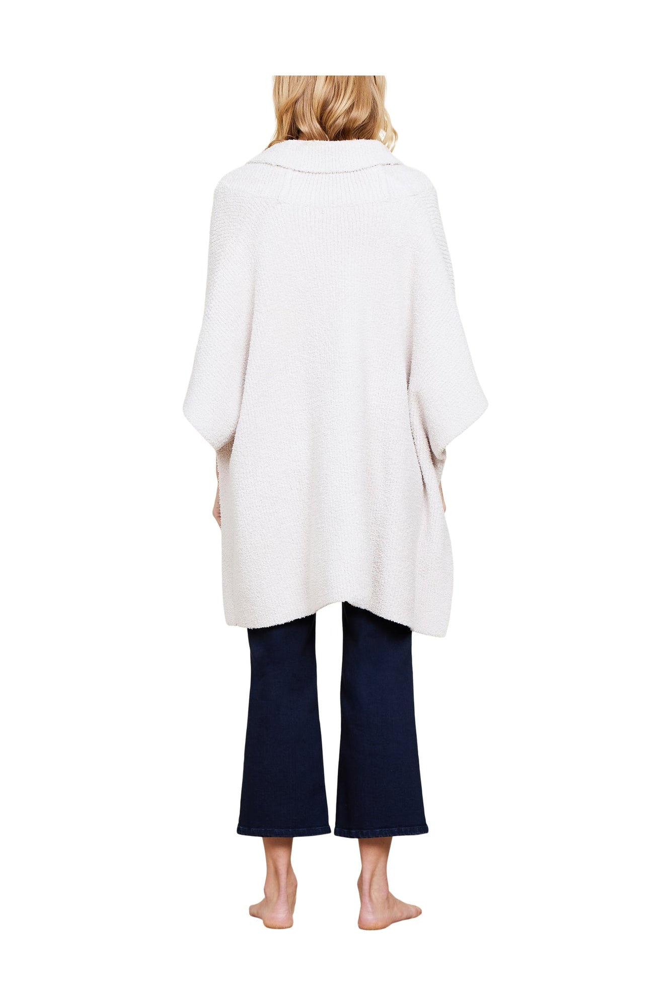 Womens | Cozychic Shawl Collar Poncho | Stone