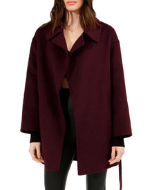 Women | Eternal Flame Wool Blend Short Robe Coat | Burgundy
