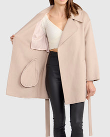 Women | Eternal Flame Wool Blend Short Robe Coat | Sand