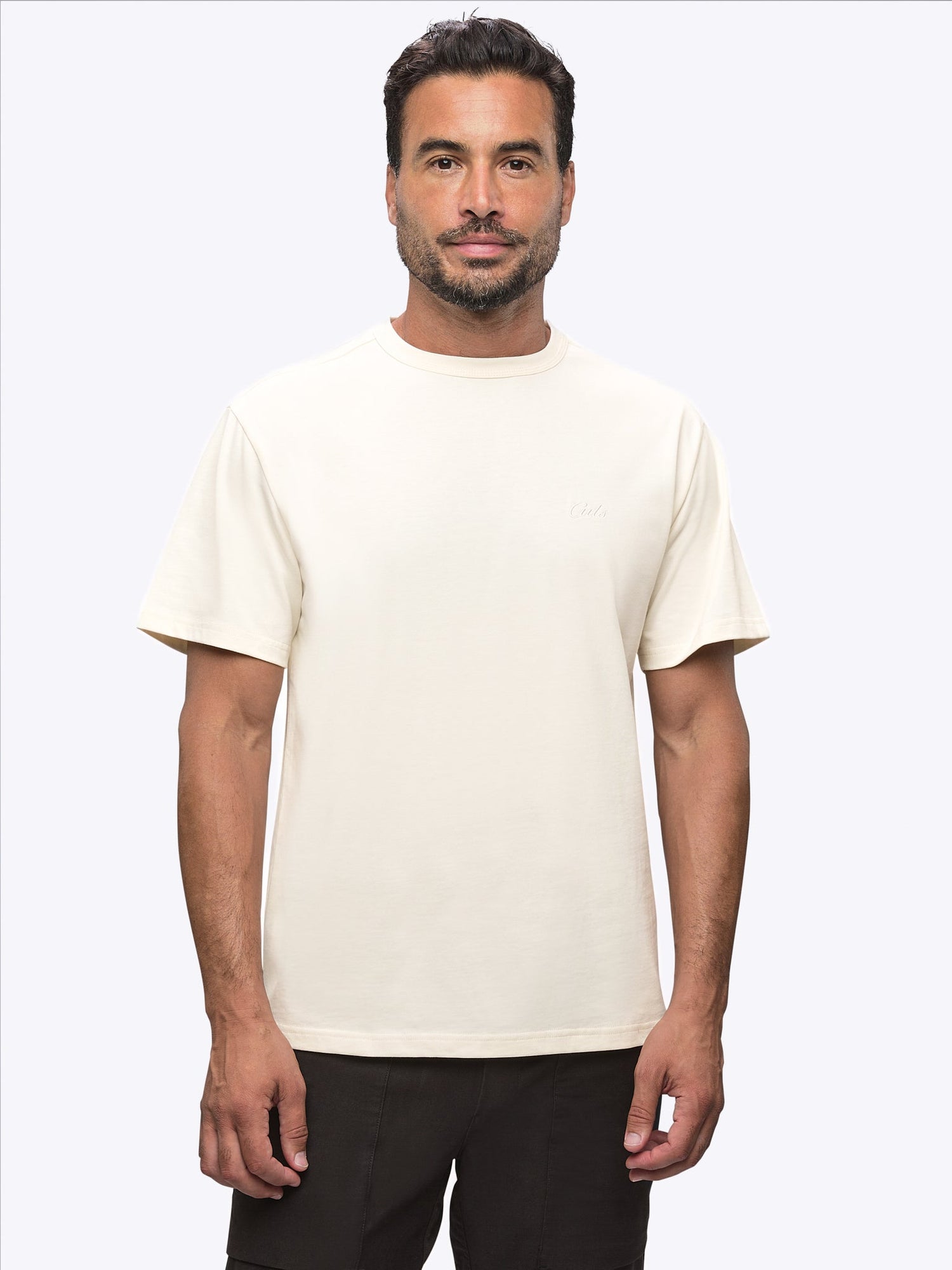 Mens | Script Relaxed-Fit Overtime Tee | Eggshell