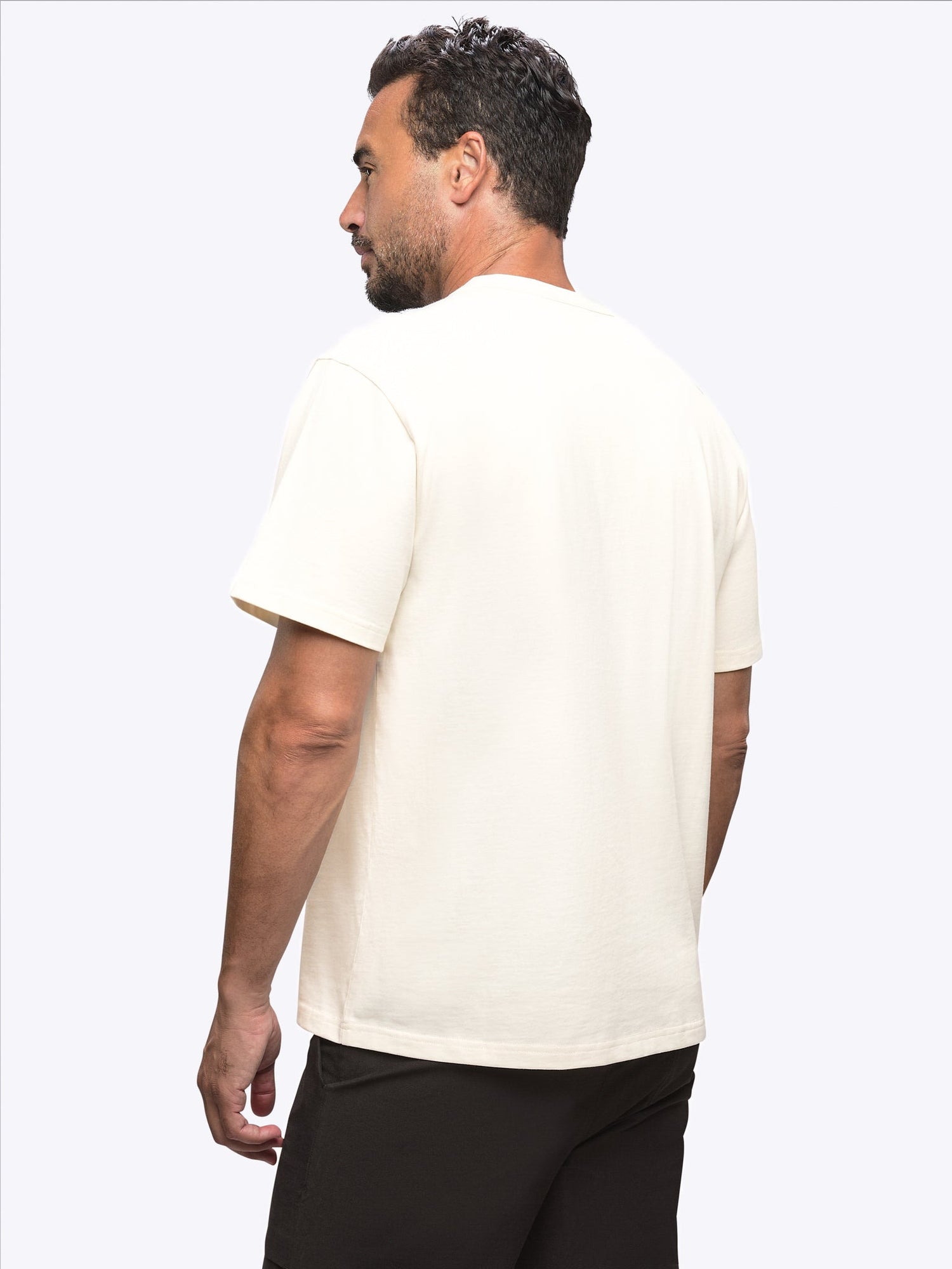 Mens | Script Relaxed-Fit Overtime Tee | Eggshell