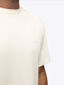 Mens | Script Relaxed-Fit Overtime Tee | Eggshell