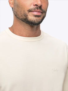 Mens | Script Relaxed-Fit Overtime Tee | Eggshell