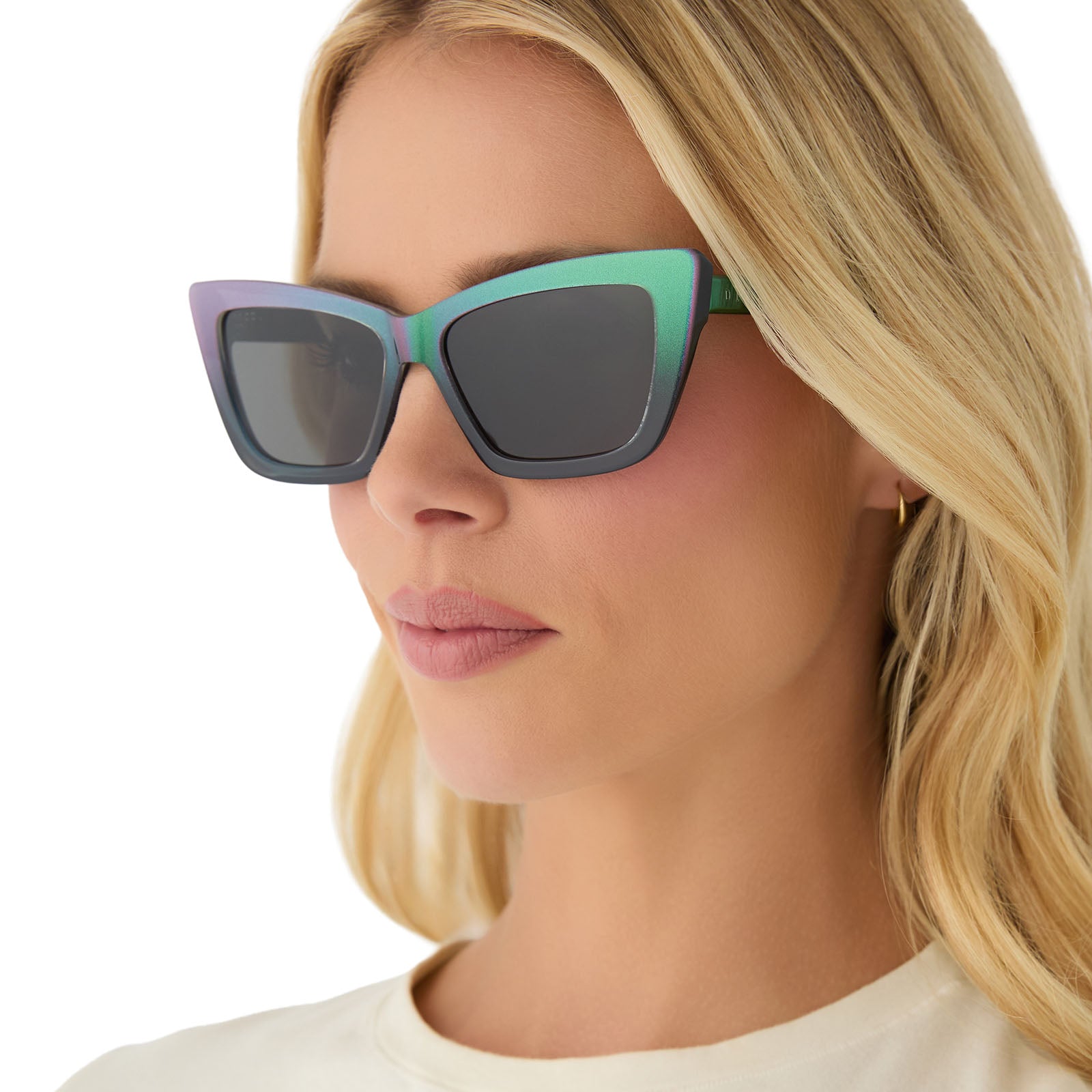 Womens | Elphaba Emerald Sunglasses | Enchanting Emerald To Black | Shadowy Grey Lenses