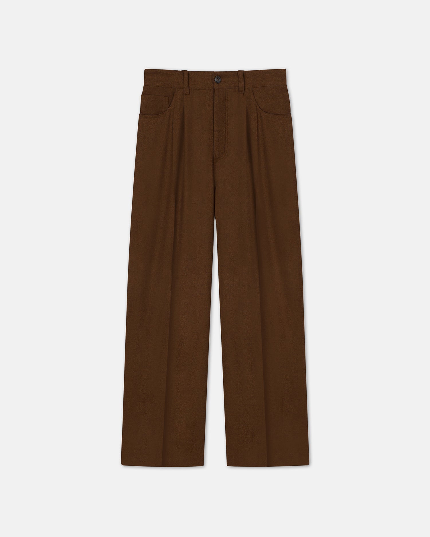 Mens | Elston Barrel-Leg Wool Pants | Umber