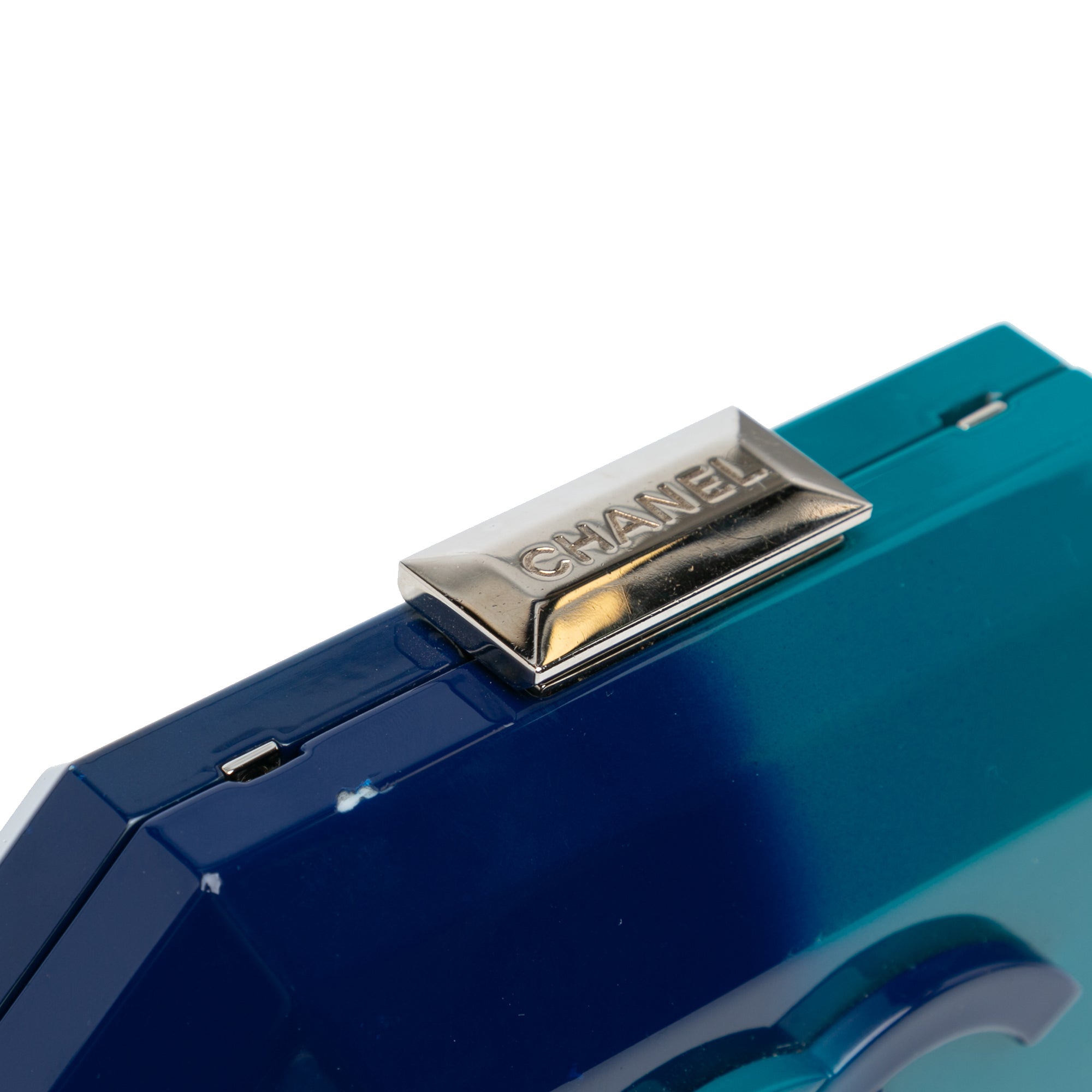 Chanel | Pre-Owned CC Ombre Acrylic Clutch on Chain | Blue