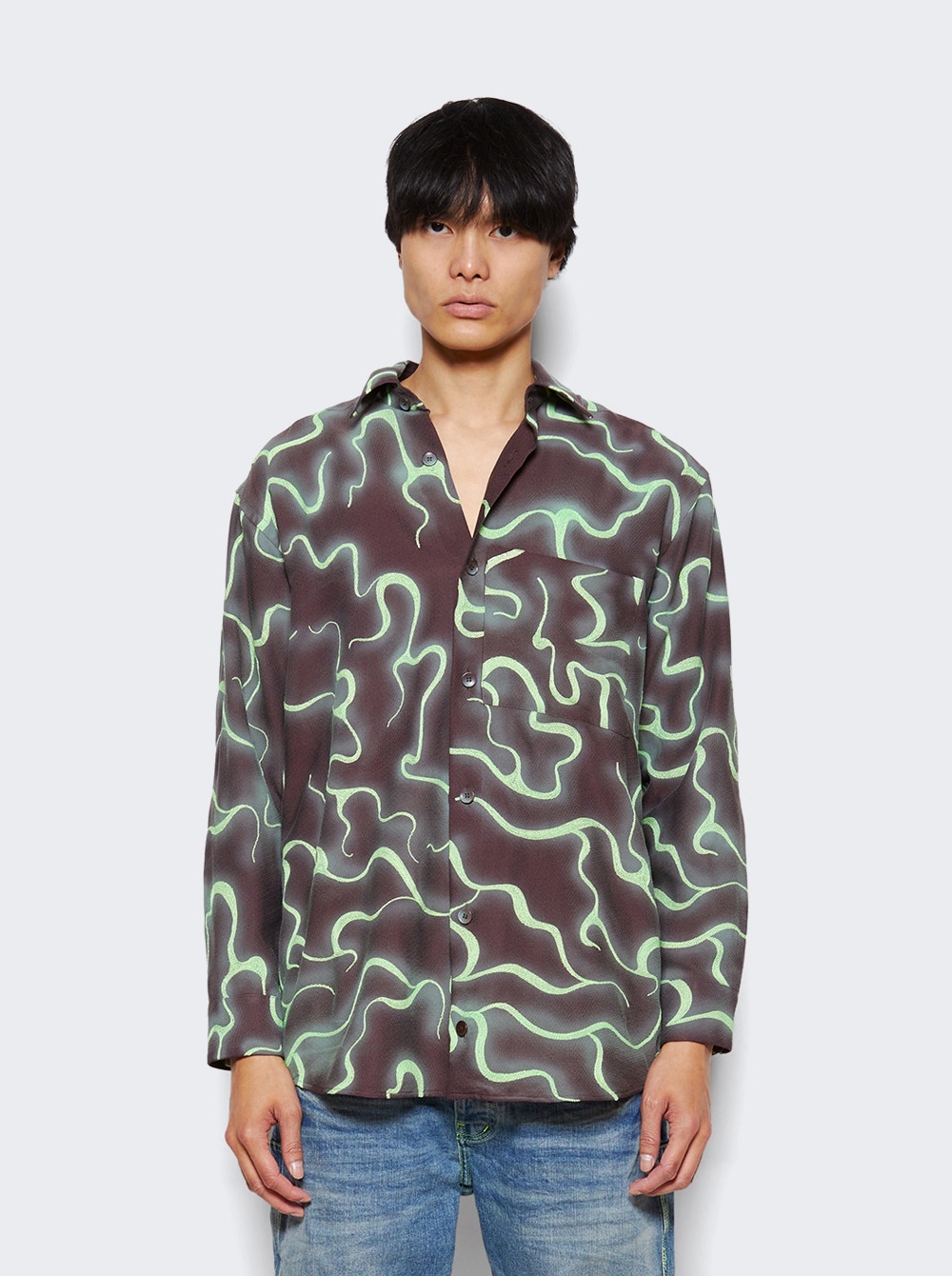 Men | Casella Meyer | Embroidered Jacquard Shirt | Brown & Lim