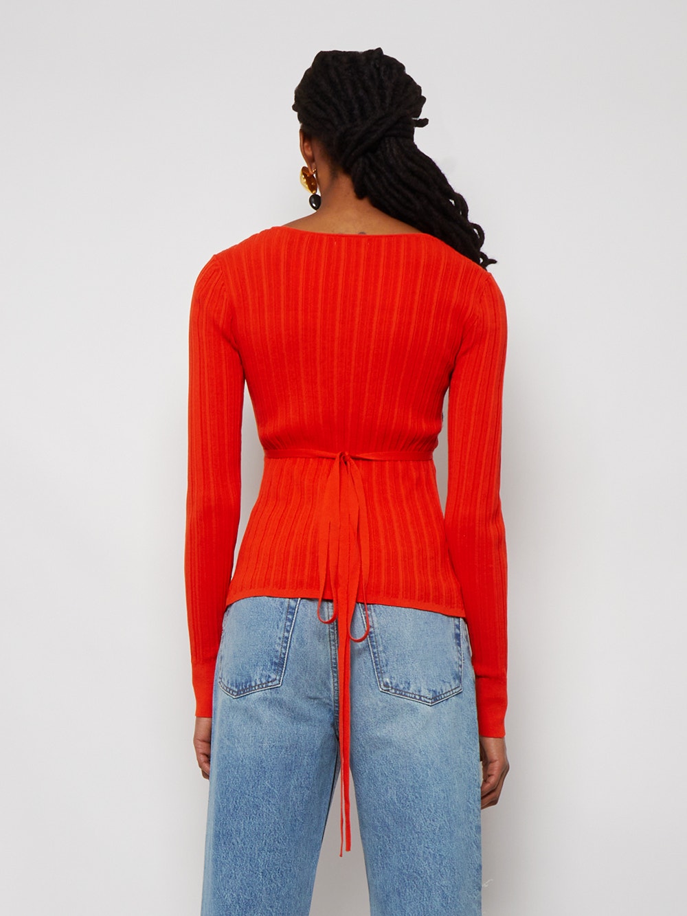 Women | Ester Manas | Long-sleeve Peephole Top | Red