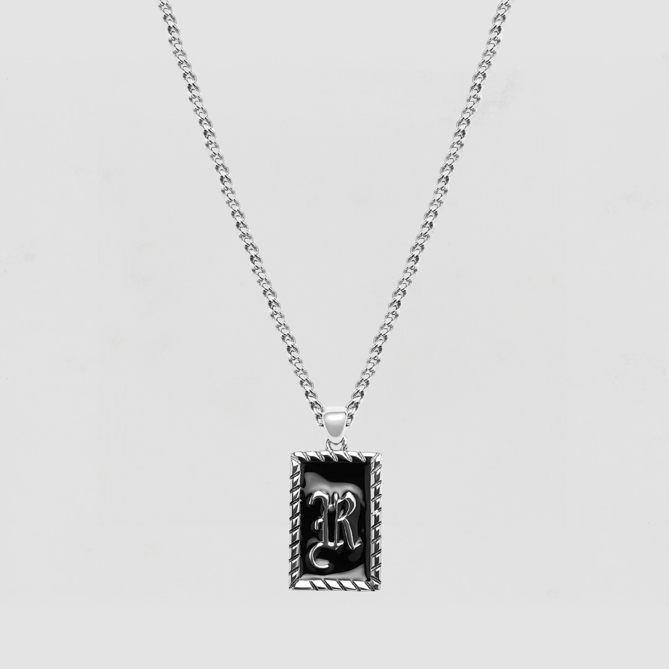 The Enamel Initial Pendant | Sterling Silver