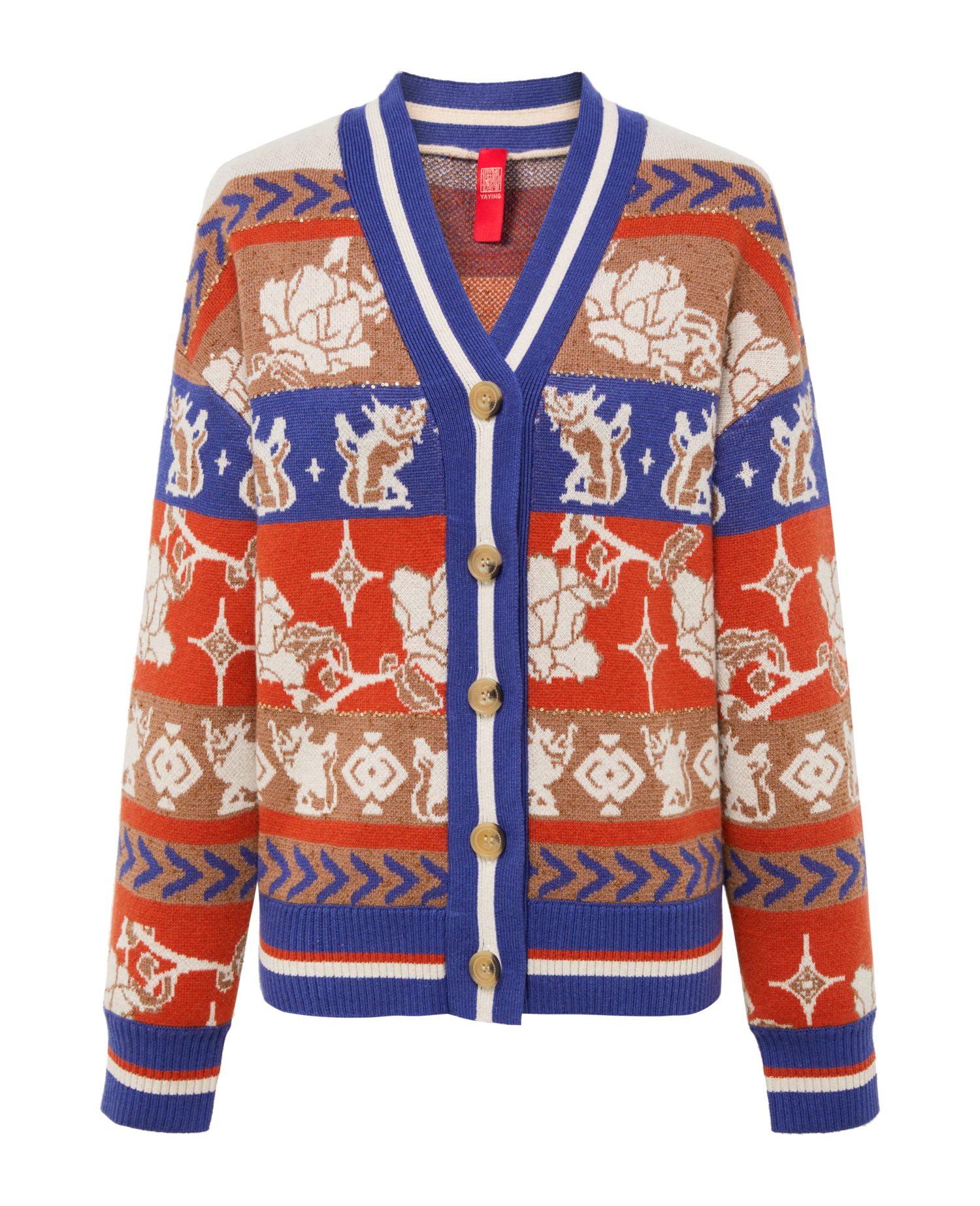 Printed Knit Sweater | Orange