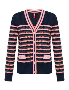 Striped Knit Cardigan | Pink