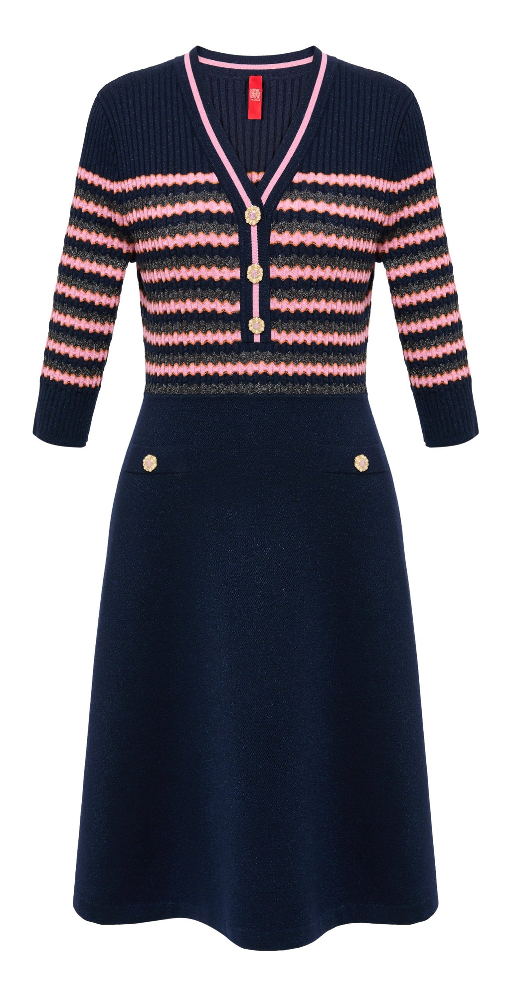 Striped Knit Dress | Pink